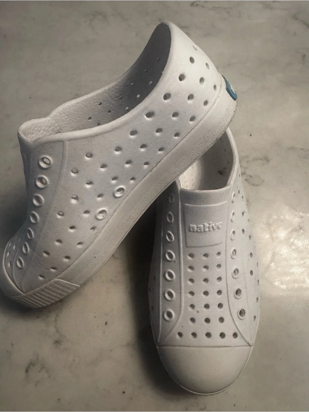Native White Slip-On Perforated Sneakers